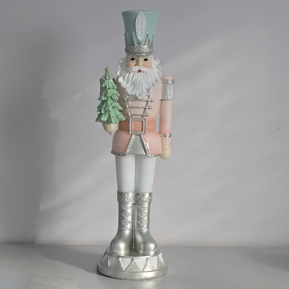 NWT Pink and Silver Santa Nutcracker